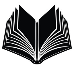 Open book vector illustration with pages and bookmark isolated on white background