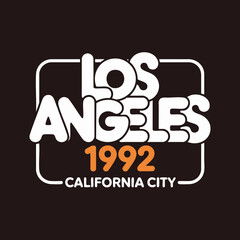Los Angeles 1992 California Streetwear Typography Vector