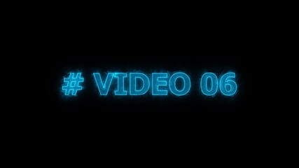 Six Digital Timer, # video 06 neon text is used as video clip. Sci-Fi light Effects electronic protection. HUD user interface with technology stopwatch Digital countdown number animation,  - Powered by Adobe