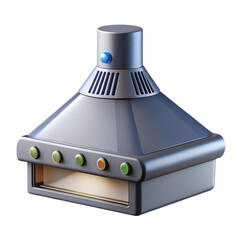 Modern Kitchen Range Hood 3D Render of Sleek and