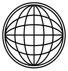 Globe icon vector illustration of Earth sphere