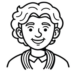 Funny cartoon face vector illustration of a smiling character
