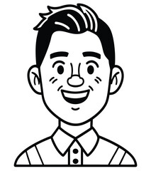 Cartoon vector illustration of a man in a shirt and tie smiling