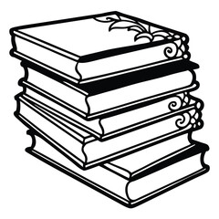 Simple Illustration of Stacked Books