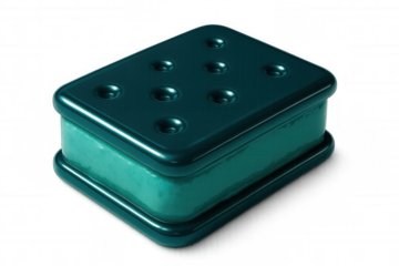 Turquoise ice cream sandwich rotating in the air with transparent background, perfect for summer projects