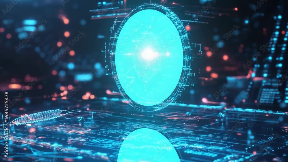 Poster futuristic hud displaying complex data analysis in virtual reality interface