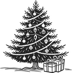 A beautiful holiday Christmas tree with gifts is the perfect seasonal decoration for a winter celebration