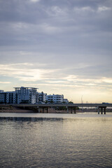 Obraz premium City Waterfront with housing and Morning Light Tempe Town Lake