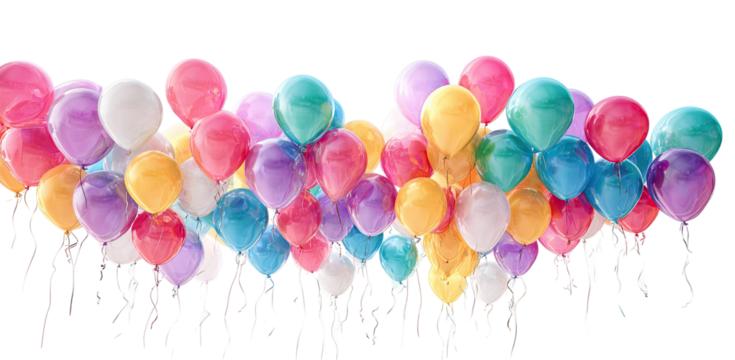 Colorful balloons in a cluster
