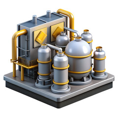 Isometric Illustration of a Chemical Refinery
