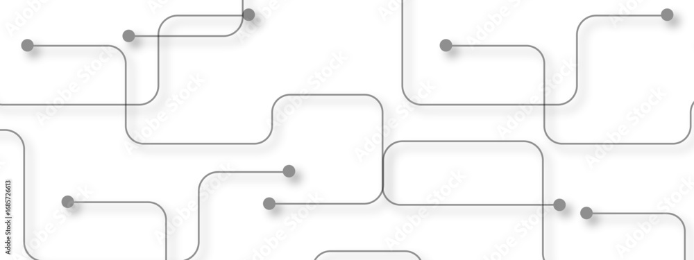 Poster abstract minimalist technology background featuring interconnected black circuit-like lines. circula