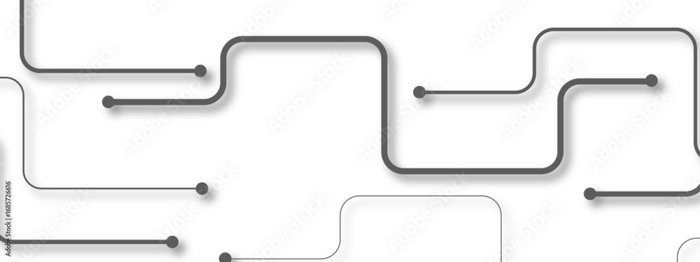 Poster abstract minimalist technology background featuring interconnected black circuit-like lines. circula