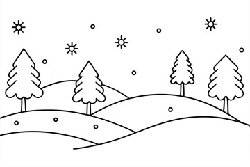 Beautiful Winter Mountains with River View