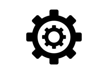 Outlined gear PNG transparent setting icon, minimal cog symbol for UI, apps, websites, tools, preferences, adjustment, and configuration design projects