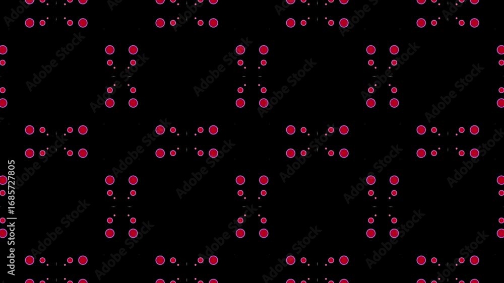 Poster abstract red dots pattern on black background video.