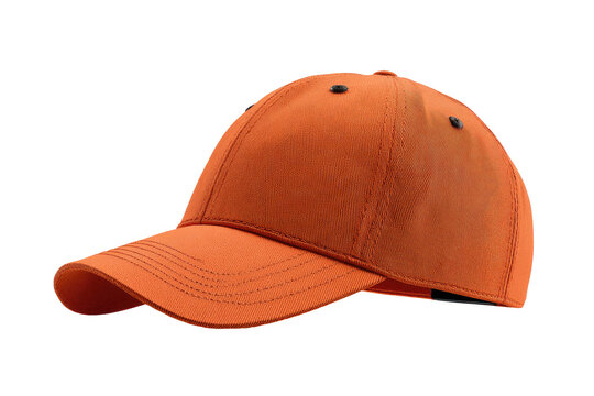 Orange baseball cap, angled view (3)