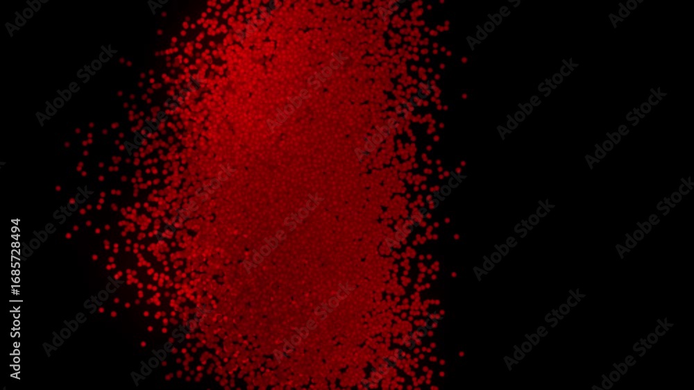 Aufkleber abstract red particle explosion on black background - visual effect.