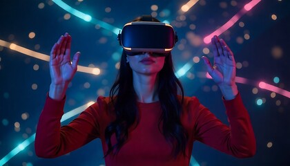 Immersive Virtual Reality Experience with Futuristic Light Effects