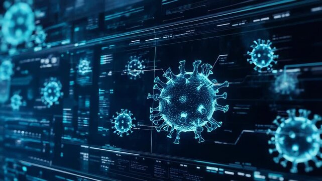 Digital virus displaying medical research data analysis