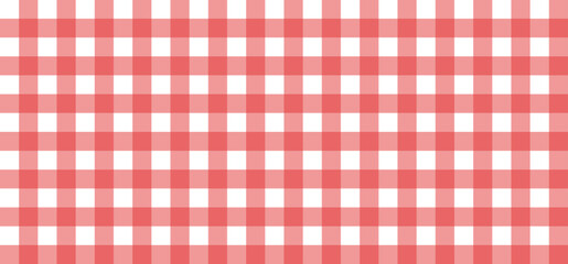 Red checkered gingham seamless pattern background representing fabric texture, picnic tablecloth, textile design, seamless grid, classic retro style, decorative backdrop, and fashion concept