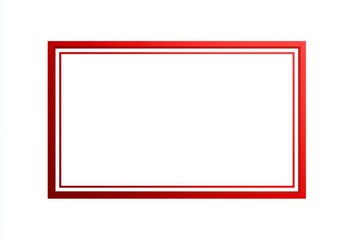 Red rectangular frame with double border on plain white background.
