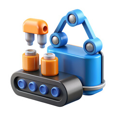 Automated Manufacturing Process 3D Render