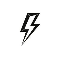Bold Black Lightning Bolt Graphic Design.