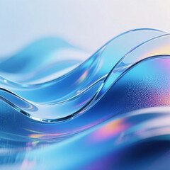 blue fractal glass gradient colorful wave blurred background, noise textured abstract transparent glass trendy wallpaper, for web, banner, fashion, technology