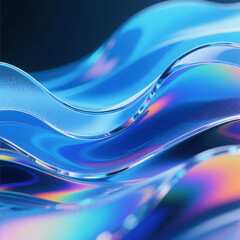 blue fractal glass gradient colorful wave blurred background, noise textured abstract transparent glass trendy wallpaper, for web, banner, fashion, technology