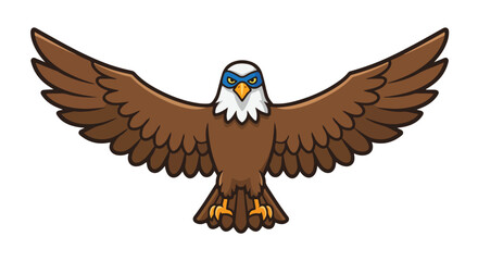 Obraz premium Cartoon eagle flying illustration