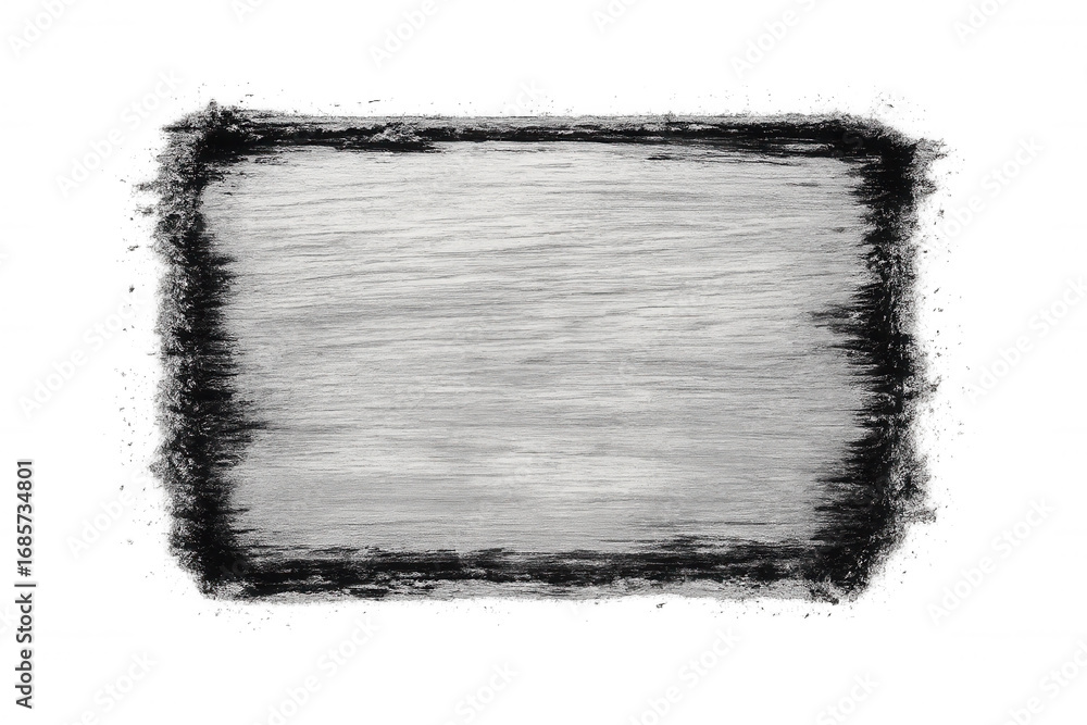 Poster textured black border framing rectangular space, providing artistic graphic design element against t