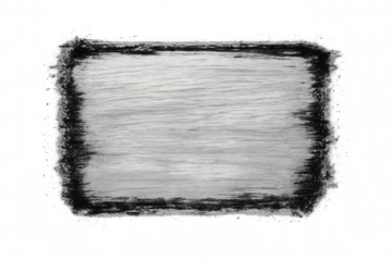 Textured black border framing rectangular space, providing artistic graphic design element against transparent background