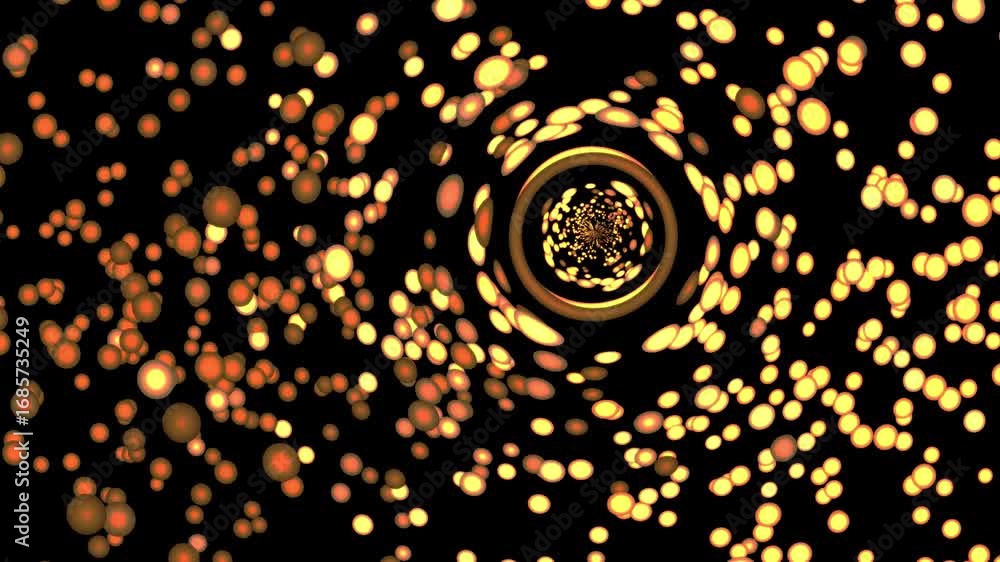 Poster abstract vortex of golden particles - a mesmerizing visual journey.