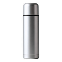 Sleek Silver Stainless Steel Thermos for Hot and Cold Beverages