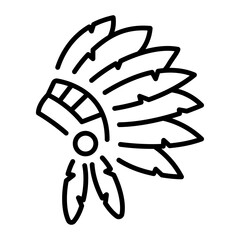 An outline style icon depicting headdress