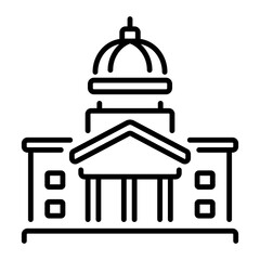 An outline style icon depicting capitol building