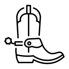 A line style icon showing cowboy shoes