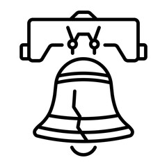 An outline style icon depicting liberty bell © Prosymbols
