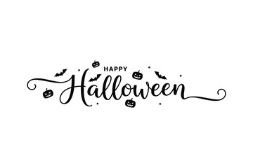 Happy Halloween calligraphy style typography vector illustration