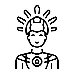 A line style icon showing native man