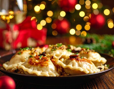 Świąteczne pierogi z kapustą i grzybami	