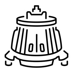 A linear style icon representing hydro engine