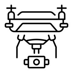 A linear style icon representing drone