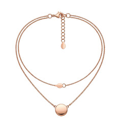 Elegant rose gold layered necklace with charm isolated on transparent background