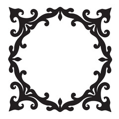 Ornate Decorative Frame Black and white vector illustration