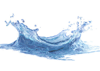 A stylized splash of water, light blue tones, dynamic, and isolated