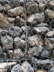 Gabion wall prevents the collapse of roads and rivers.