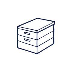 3D render of a stack of modern office boxes used for business and finance document storage