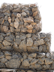Gabion wall prevents the collapse of roads and rivers.
