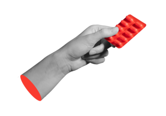 Female hand with blister pack of capsules. Concept of medical prescription, pills, and treatment..